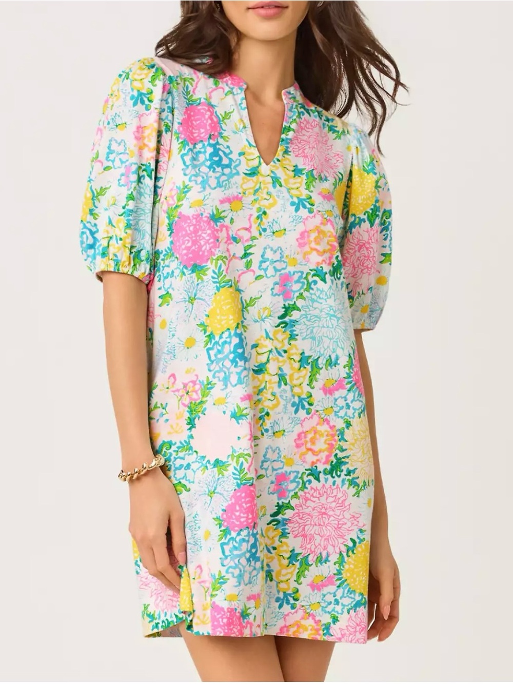 Brand New Lilly Pulitzer Carey Dress Vintage Vault Print Crazy Quilt Supima, XL